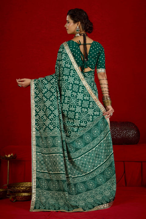 KcPc New Launch Modal Silk Ajrakh Style With Gotapatti Work Saree STR