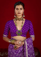 By New Arrival Modal Silk Ajrakh Style With Gotapatti Work Saree