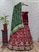  Gaji silk bandhani Style With GotaPatti work Lehanga