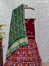  Gaji silk bandhani Style With GotaPatti work Lehanga