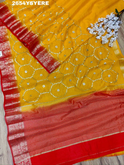 KcPc New Kota doriya Banarasi Style With Gotapatti Work Saree SWA