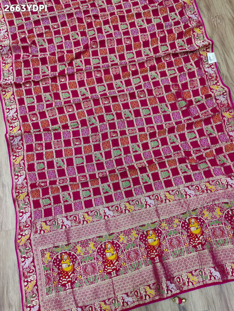 KcPc New Launch Georgette Kalamkari Style With Zari weaving Work Dupatta MOH