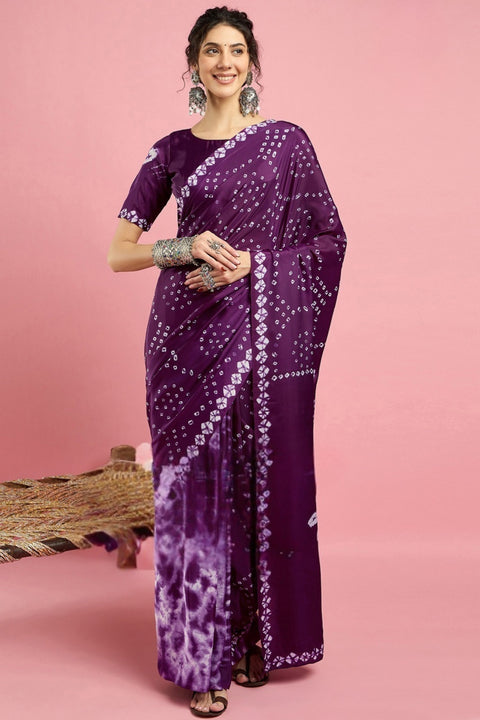 KcPc New Creap Silk Bandhani Style With CauselWear Saree APL