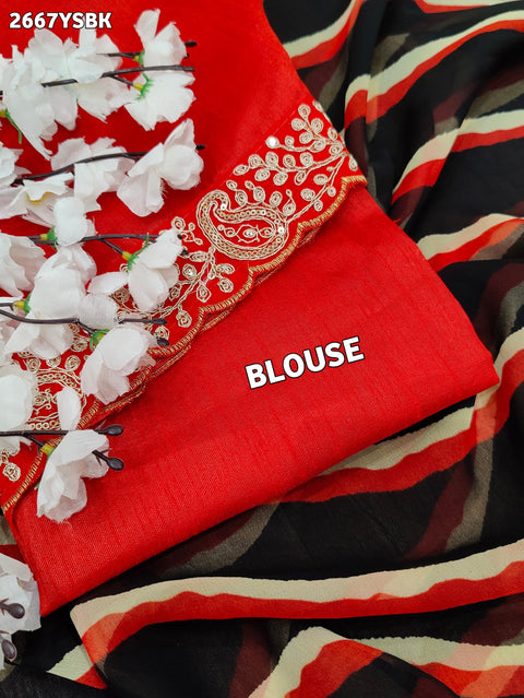 KcPc New Launch Chiffon Leheriya Style With Embroidery Border Work Saree STL