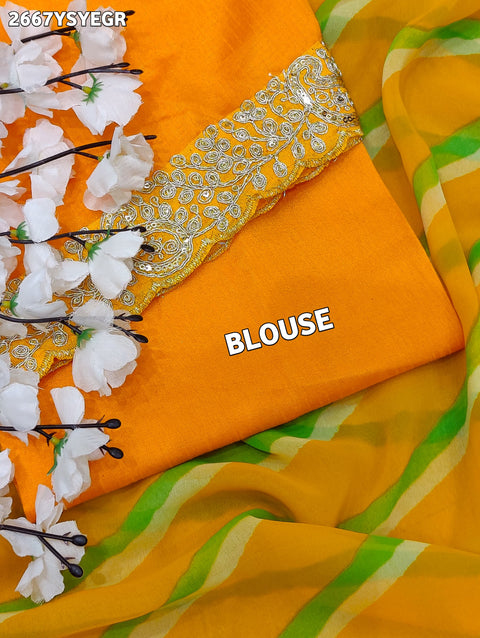 KcPc Latest New Chiffon Leheriya Style With Embroidery Border Work Saree STL