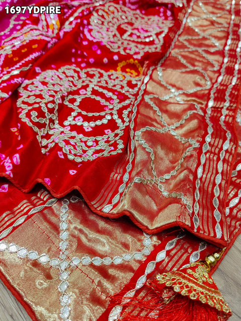 KcPc Latest New Designer Gaji Silk Bandhani Ghatchola Gotapatti Work Dupatta