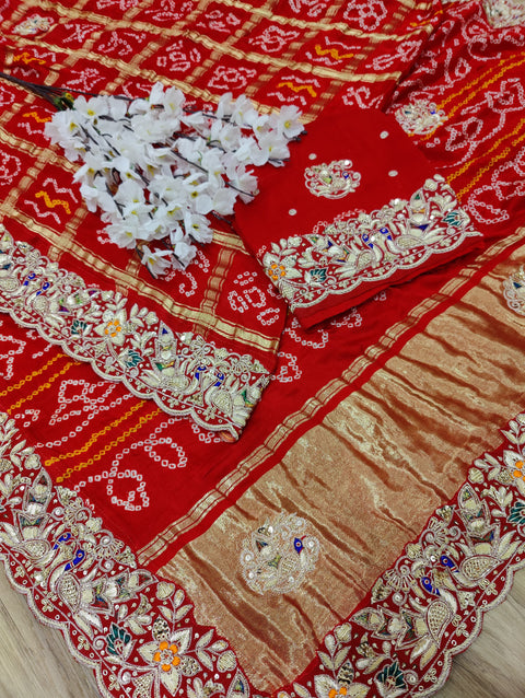 KcPc New One Special Gaji Silk Zardoji Handwork Saree MNL