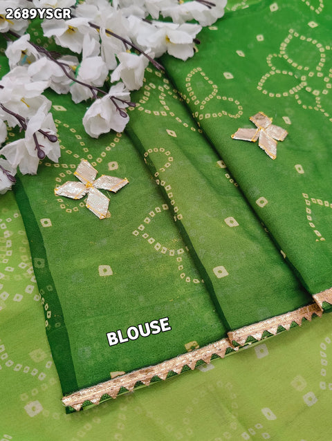 KcPc New Spiceal Chiffon Bandhani Style With Gotapatti Work Saree MHS