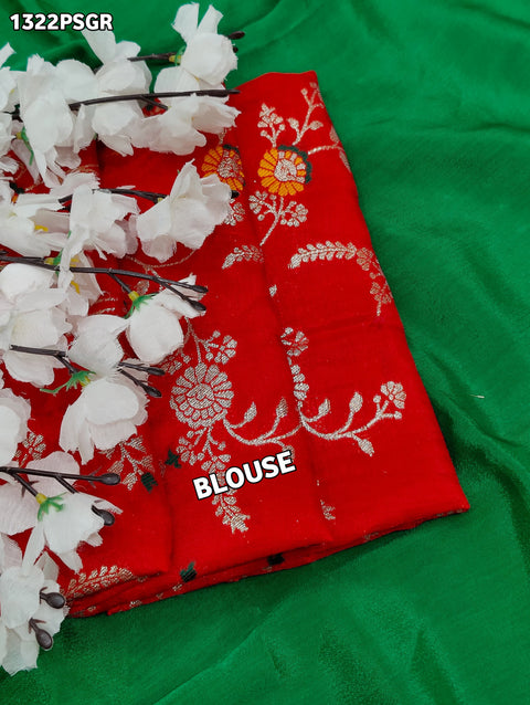 KcPc New arrival Pure Ojariya Chinon Beautiful Zari border Pallu saree MAHA