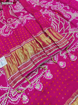 KcPc New Pure Gaji Silk Bandhani Ghatchola Gotapatti Work Bridal Style Dupatta