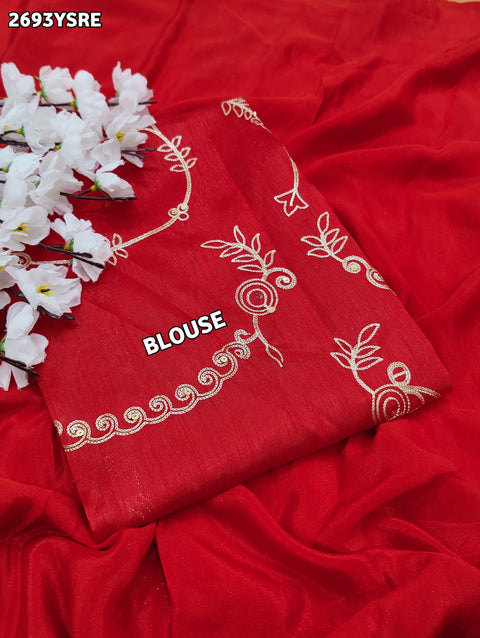 KcPc New Beautiful Ojariya Chinon Traditional with Aari work Saree PDM