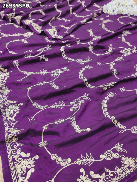 KcPc New Latest Ojariya Chinon Traditional with Aari work Saree PDM