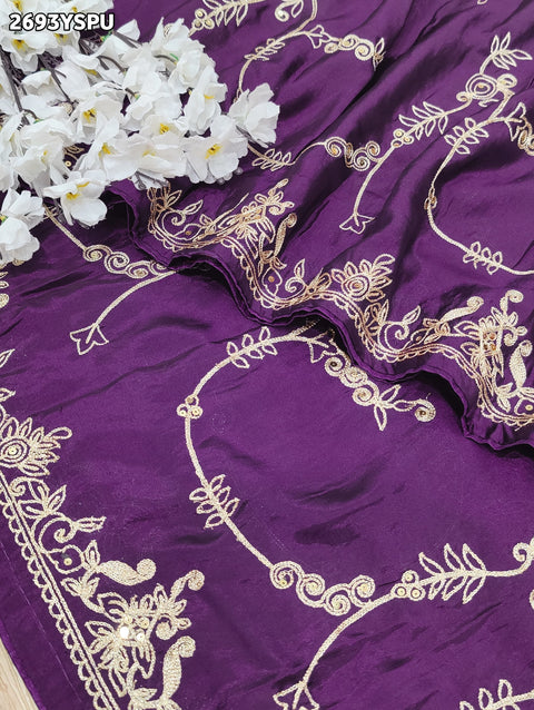 KcPc New Latest Ojariya Chinon Traditional with Aari work Saree PDM