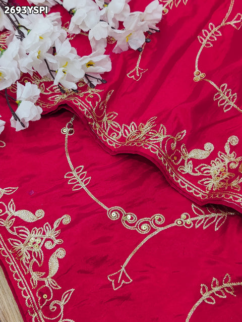 KcPc New LAunch Ojariya Chinon Traditional with Aari work Saree PDM