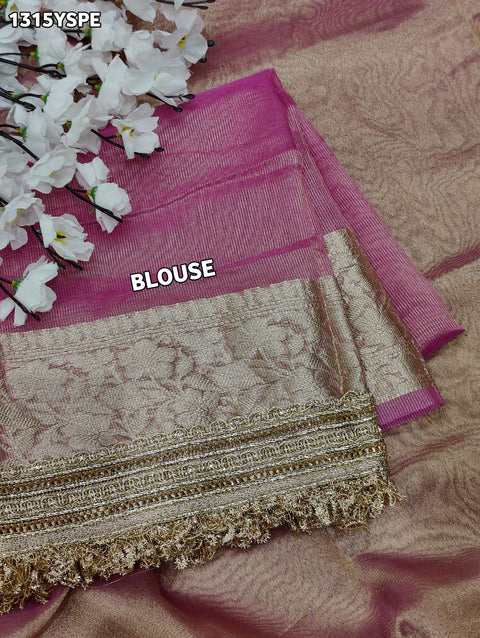 KcPc New Pure Banarasi Handloom Heeramandi look katan silk Tissue Fabric sare  INA