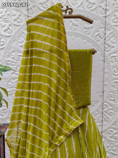KcPc Leheriya design chinon silk with katdana Gotapatti Handwork Lehenga RAJ