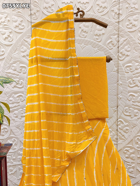 KcPc New Leheriya design chinon silk with katdana Gotapatti Handwork Lehenga RAJ