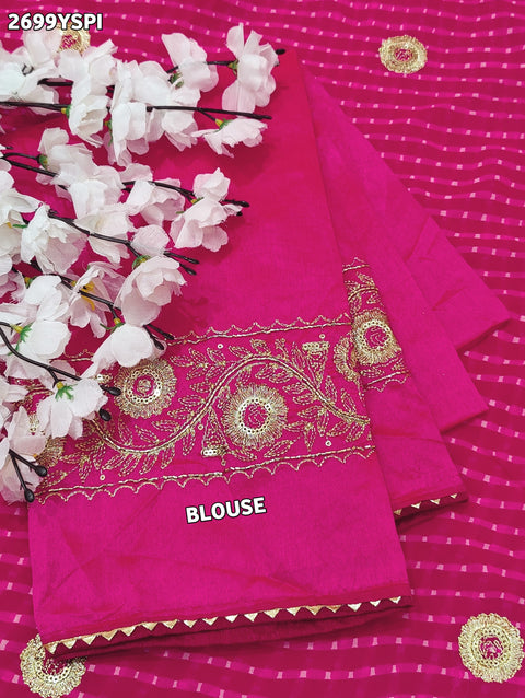 KcPc New Latest Chiffon  Leheriya Style With Cutdana Embroidery Work Saree SWA