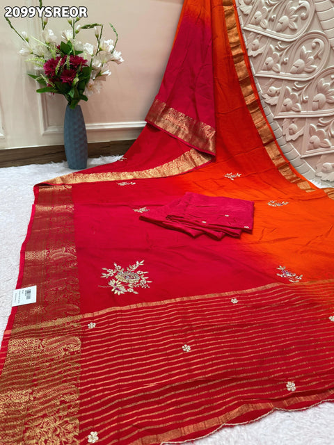 KcPc New H O Silk Banarasi Style With Zardoji Work Saree AMT