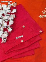 Red and orange saree with zardozi work and Banarasi style