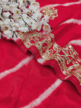 By New Latest Leheriya Style With Gotapatti Work Saree