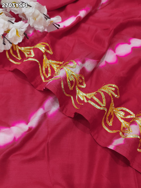 KcPc New Latest Bandhani Style Dola Silk Saree with Gotapatti Work Saree GAN