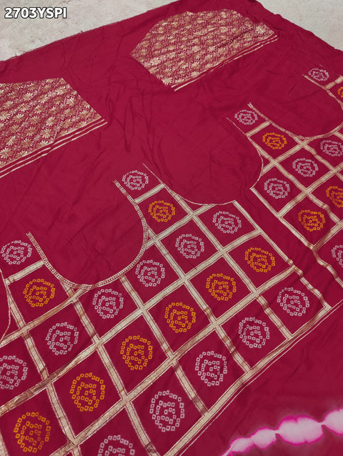 KcPc New Latest Bandhani Style Dola Silk Saree with Gotapatti Work Saree GAN