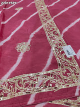 By New Latest Leheriya Style With Gotapatti Work Saree