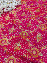 Pink and gold embroideredGeorgette Traditional Style With Cutdana Work Saree