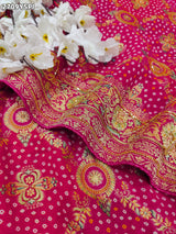Pink and gold embroideredGeorgette Traditional Style With Cutdana Work Saree