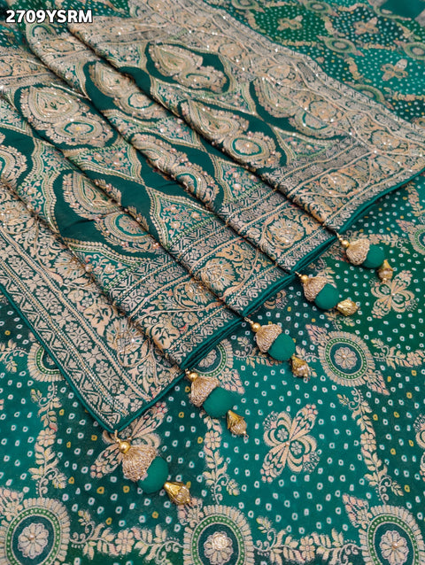 KcPc New Beautiful Georgette Traditional Style With Cutdana Work Saree MOH