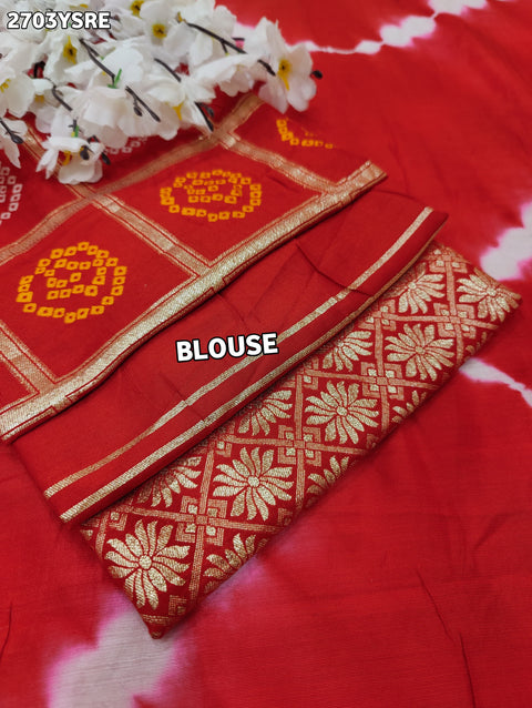 By Bandhani Saree with Gotapatti Work 