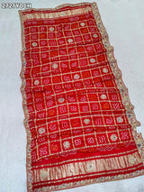 By New Gaji silk Bandhani Style With Zardoji Work Odhna