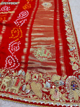 By New Gaji silk Bandhani Style With Zardoji Work Odhna