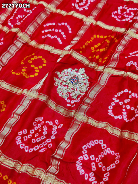 KcPc New Gaji silk Bandhani Style With Zardoji Work Odhna SARANSH