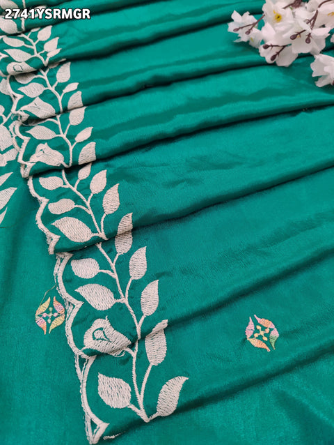 KcPc New Latest HO silk Bollywood Style With Kashida Work Saree ASH