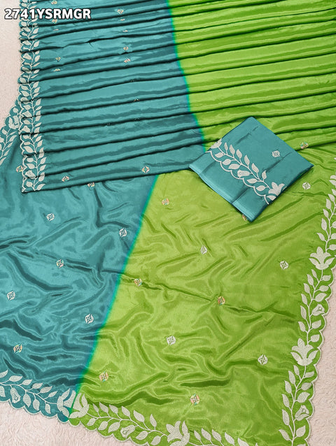 KcPc New Latest HO silk Bollywood Style With Kashida Work Saree ASH