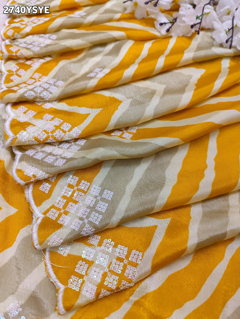 KcPc New Arrival Crepe Silk Zig zag Style With Kashida Tari Work Saree ASH