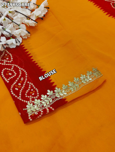 KcPc New Chiffon Bandhani Style With Gotapatti Work Saree PDM