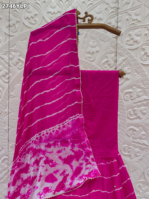 KcPc New Latest Chiffon Silk Lehariya Shibori Style With Cutdana Lehanga GSM