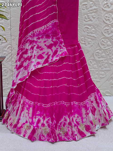 KcPc New Latest Chiffon Silk Lehariya Shibori Style With Cutdana Lehanga GSM