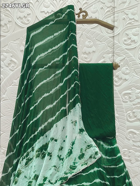 KcPc New Chiffon Silk Lehariya Shibori Style With Cutdana Lehanga GSM