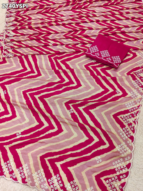 KcPc New Beautiful Crepe Silk Zig zag Style With Kashida Tari Work Saree ASH