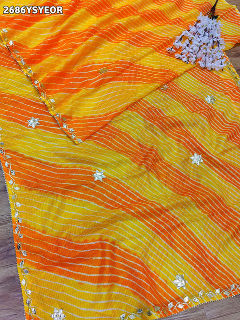 KcPc New Latest Kota doriya Leheriya Style With Gotapatti Work Saree MHS