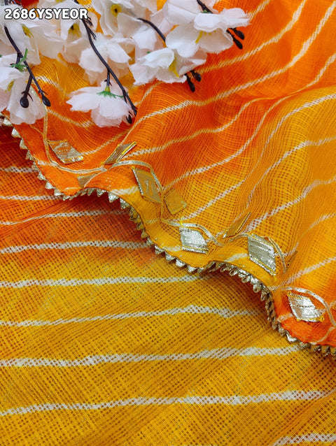 KcPc New Latest Kota doriya Leheriya Style With Gotapatti Work Saree MHS