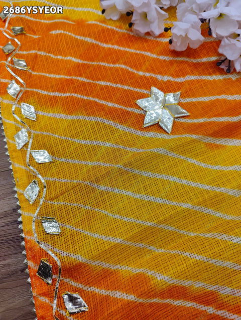 KcPc New Latest Kota doriya Leheriya Style With Gotapatti Work Saree MHS