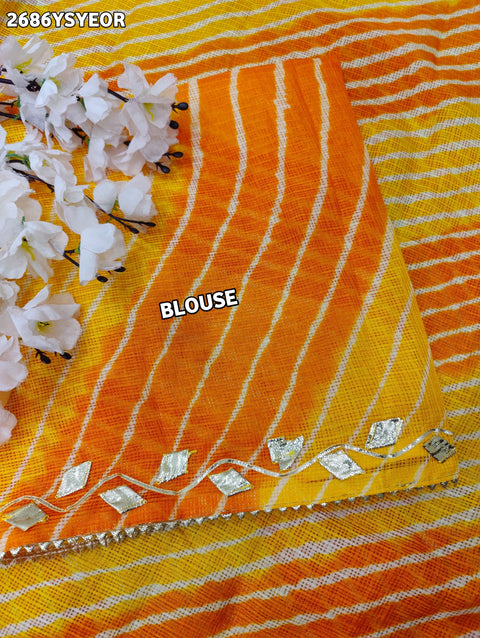 KcPc New Latest Kota doriya Leheriya Style With Gotapatti Work Saree MHS