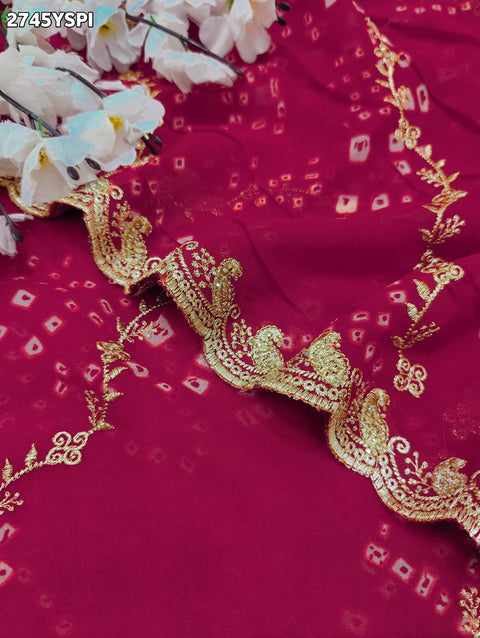 KcPc New Latest Georgette Bandhani Saree with Kashida Embroidery Saree LGC