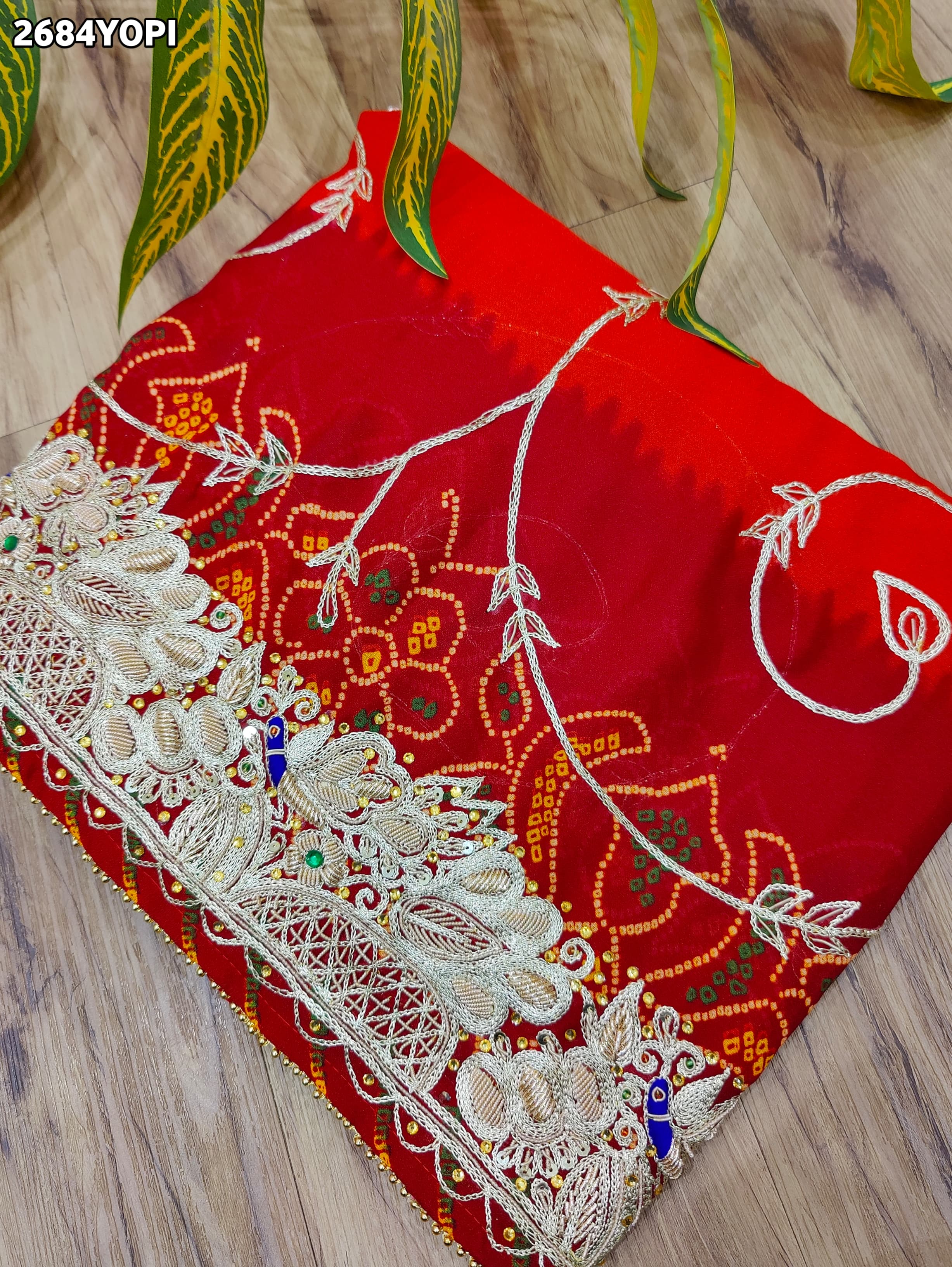 By New Mos Chiffon Marwadi Odhna with Elegant Zardosi Embellishment