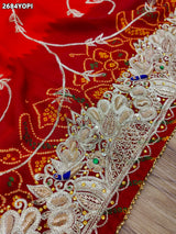 By New Mos Chiffon Marwadi Odhna with Elegant Zardosi Embellishment